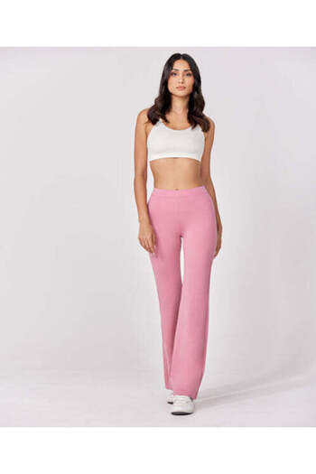Zigzag Ponte Flared Pink Pant