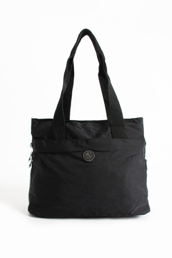 Sanmorris Women's Large Size Black Color Hand Shoulder Bag with Compartments, Water Resistant, Crossbody and Shoulder Strap