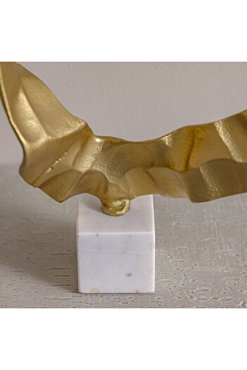 Danube Home Stark Aluminium Leaf Sculpture – Modern Elegant Decorative Art for Home, Office & Garden 37x8x36 cm