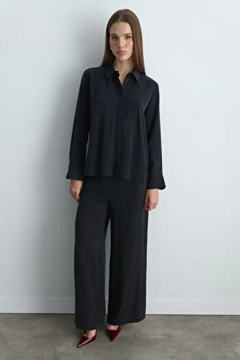 Gusto Anka Collection Lyocell Shirt - Black