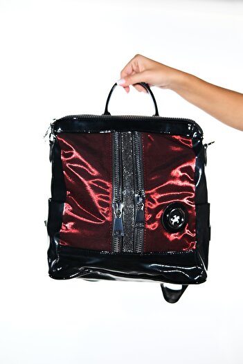 LuviShoes Anis Burgundy Glitter Women's Backpack
