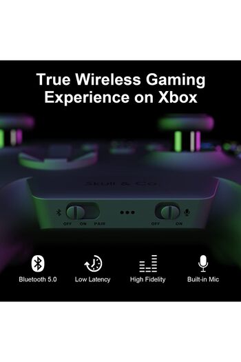 Skull & Co. AudioBox for Xbox (XSX/XSS/Elite) Controllers: Bluetooth 5.0 Wireless Audio Transmitter
