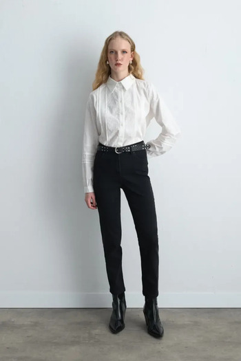 Gusto Denim Black Slim Pants - Black