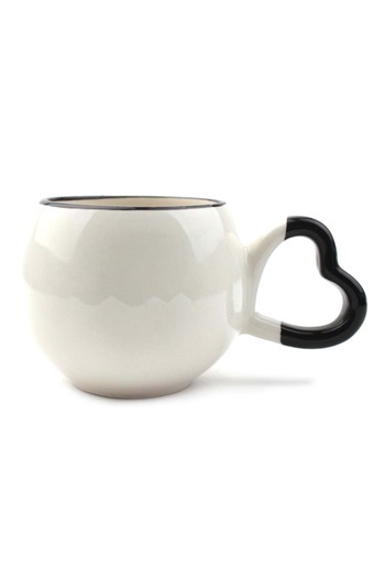 PALTO TASARIM Drink Coffee, Stand Upright, Overthink! Handmade Cream Shiny Amour Mug - Handcrafted Gift Mug Bard