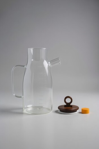 Kitchen Way Acacia Lid Measured Glass Oil Pot Kw-813