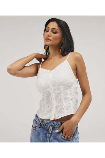 Zigzag Front Buttoned Delicate Top
