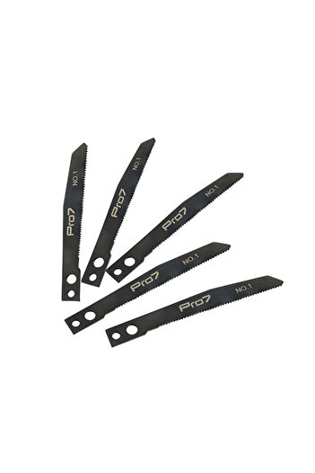 Lawazim Pro7 Jigsaw Blades NO.1 - 5 Piece 77mm 21 TPI 2 Hole Shank Blades for Wood and Plastic