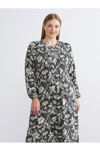 LC Waikiki Women's Dress Lcw Grace High Neck Patterned A-Line Dress