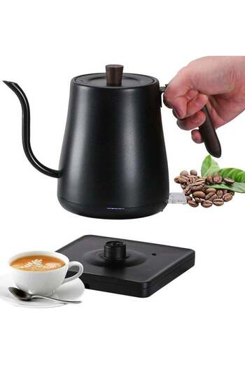 fulina Temperature Control Electric Kettle, Pour Over Kettle with Stainless Steel Inner Lid, 1000W Rapid He