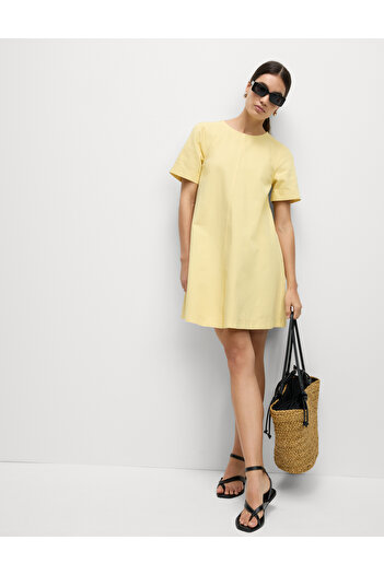 Marks & Spencer Saf Pamuklu Kot Mini Elbise