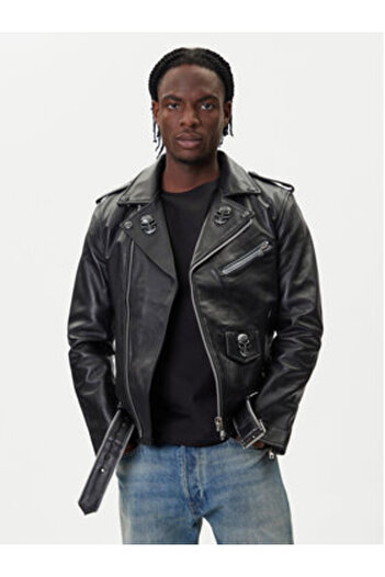 New Rock Men's Leather jacket W-NRLMJ076-S1 Multicolor