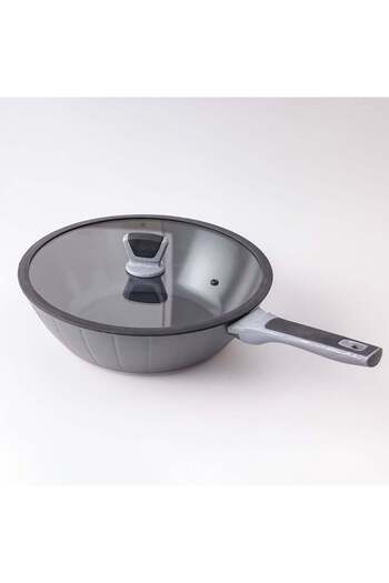 Danube Home Chef's Delight Stella Wok 32cm – Non-Stick Frying Pan with Lid, PFOA-Free, Induction Safe