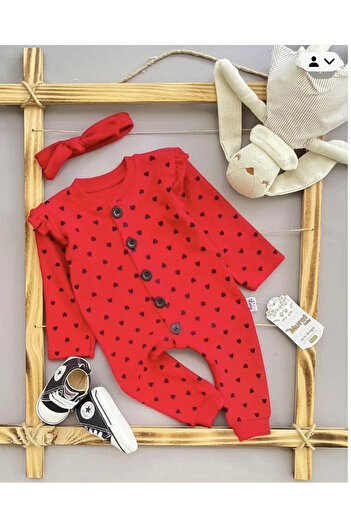 kokosh _ kidss burcu sapmaz Baby Girl Bandana Heart Romper