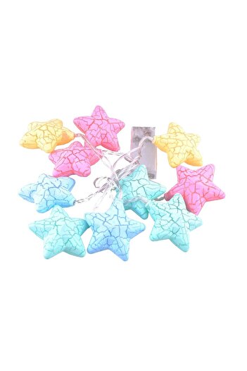 ToptanPasaj 10-Piece Colorful Star Shaped Wrapped LED 1.5 Meters