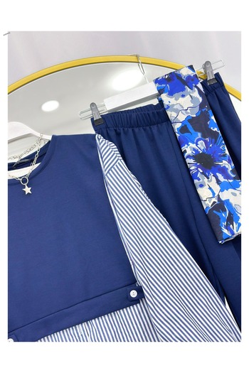 YEDİLALE Shirt Detail Tunic Pants Double Set