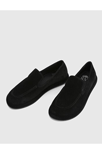 İLVİ Vili Genuine Suede Leather Black Women's Loafer