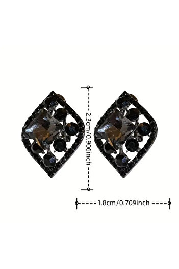 byozanyılmaz Black Stone Design Earrings