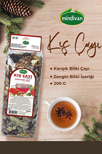 Mindivan Kış Çayı Hibiskus, Portakal, Nar Kabuğu, Ada Çayı, Kekik, Papatya, Atom içerek Çay 200GR