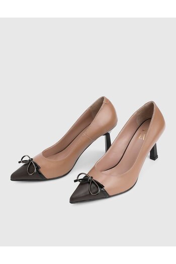 İLVİ Feua Genuine Leather Tan Women's Heeled Shoes