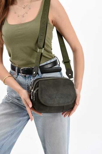 H&D COLLECTİON Very Useful Long Strap Crossbody and Shoulder Bag with 4 Compartments