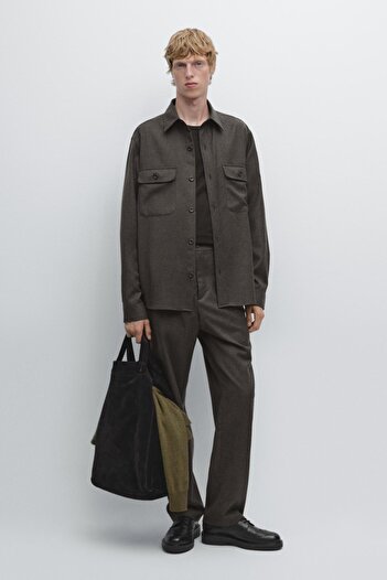 Massimo Dutti Elastik belli %100 yün pantolon