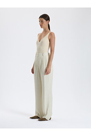 BAQA Striped Straight Cut Trousers