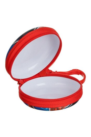 SHOPIENS Round Metal Wallet Keychain for Boys, Spider-Man Model, 7.5x3 cm