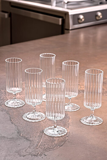 Bev Kitchen Set of 6 Elegant Coffee Side Glasses 120 ml