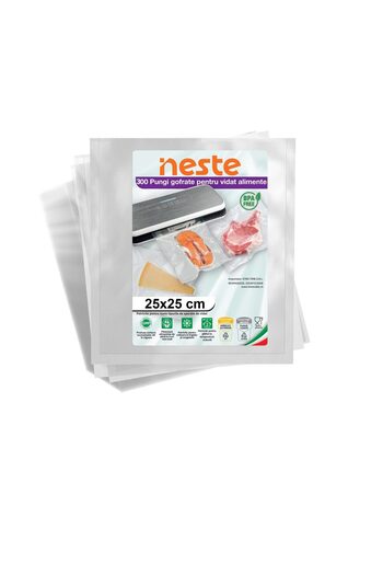 Neste Pack of 300 Embossed Vacuum Bags for Food, Neste®, 25 x 25 cm