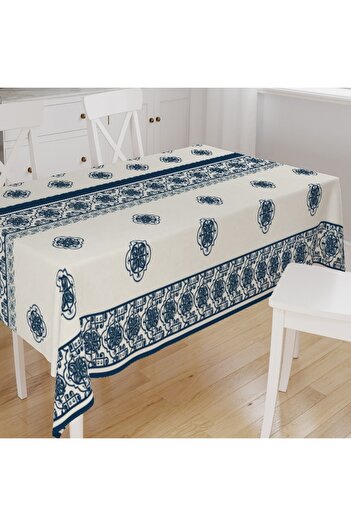 Else Dekor Retro Geometric Pattern Digital Printing Suede Fabric Kitchen Tablecloth