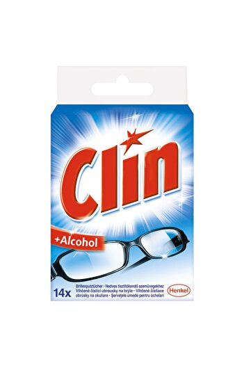 Clin Wet wipes for glasses, Glass, 14 pcs