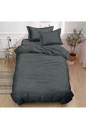 Casa de Vis Set lenjerie de pat, 1 persoana, 140 x 200 cm, cu elastic, DY-08, tip damasc, 4 piese,