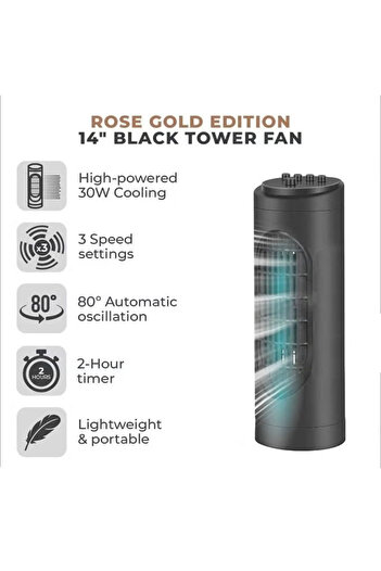 Cady One Bladeless Tower Fan, 3-Speed ​​Vertical Air Cooler