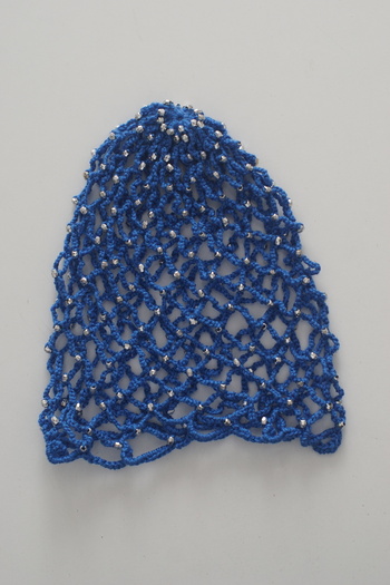 Mrey Handmade Mesh Beaded Summer Hat - Women's Mesh Beanie - Mesh Hat - Crochet, Blue, Women's