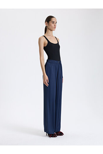 BAQA Navy Blue Palazzo Trousers