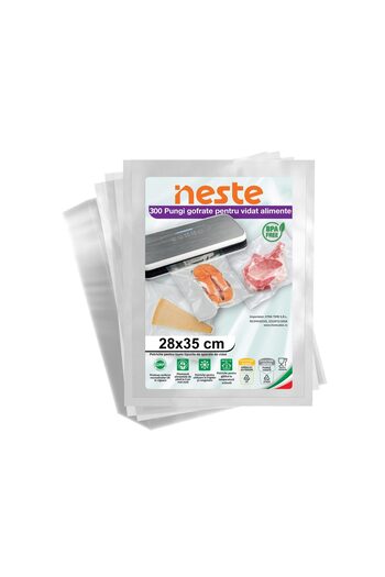 Neste Pack of 300 Embossed Vacuum Bags for Food, Neste®, 28 x 35 cm