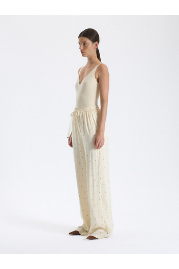 BAQA Patterned Ecru Palazzo Pants