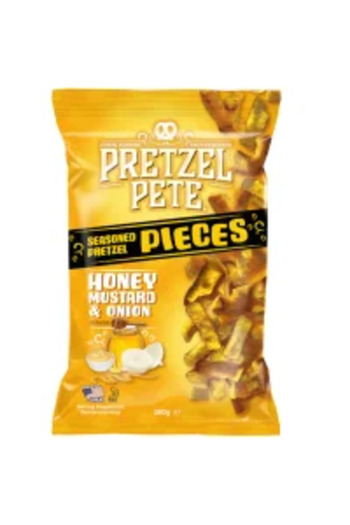 Pretzel Pete Honey Mustard Onion Pretzel Pieces - honey, mustard, and onion 160g
