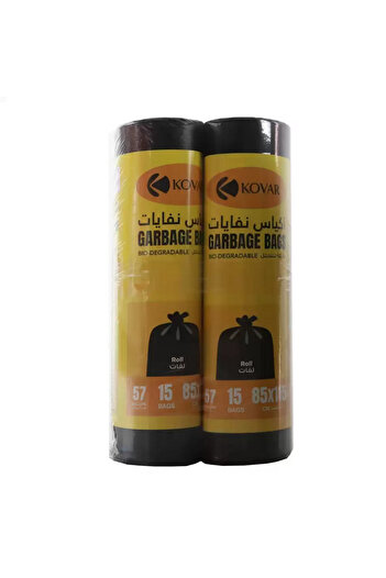 Kovar Garbage Roll, Heavy Duty Trash Bag, 57 Gallon, 15 Sheets, Garbage Bag Large, Pack of 2- 85X115cm