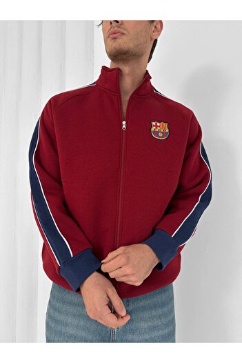 SENTİNEL WEAR Barça Embroidered Premium Cardigan White Navy Blue Red