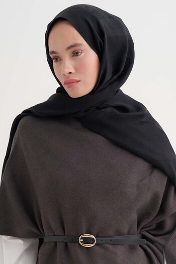 carell Geometric Pattern Liora Cotton Shawl Black