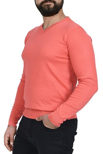 Glo Story Men's V-neck Sweater, Pink