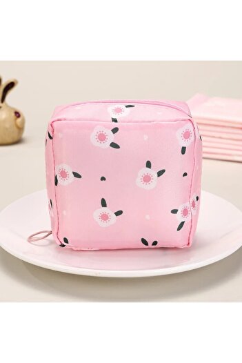 Choice Pink Flower Women Sanitary Napkin Tampon Storage Bag Portable Waterproof Organizer Pouch Cartoon Pat