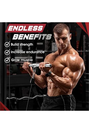 Proxima Health & Fitness Multifunctional Double D Row Handle & Tricep Pulldown Rope – Dual Grip Ca