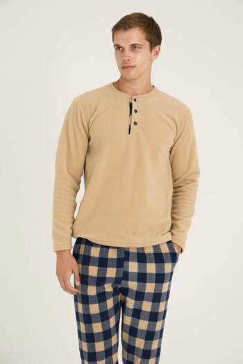 KLY Men's Midi Collar Pajama Set Stylish Design