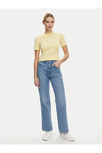 Tommy Hilfiger Women's T-Shirt WW0WW40587 Yellow