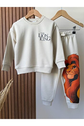 KidsSel New Season Boys' Printed Model Cotton Fabric Top and Bottom Set