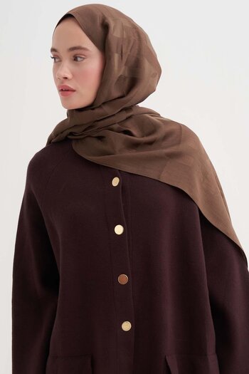 carell Geometric Pattern Liora Cotton Shawl Mocha