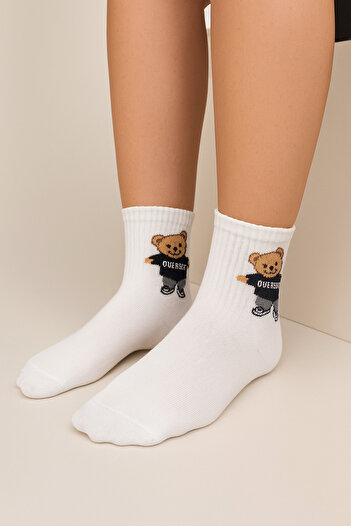 shefox 12 Pairs of Women's Patterned Cotton Lycra College Socks