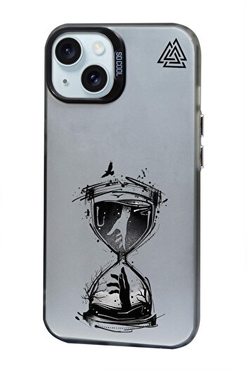 PrintiFy Triangle Hourglass Design Metallic Look Matte Silicone Case Compatible with iPhone 13
